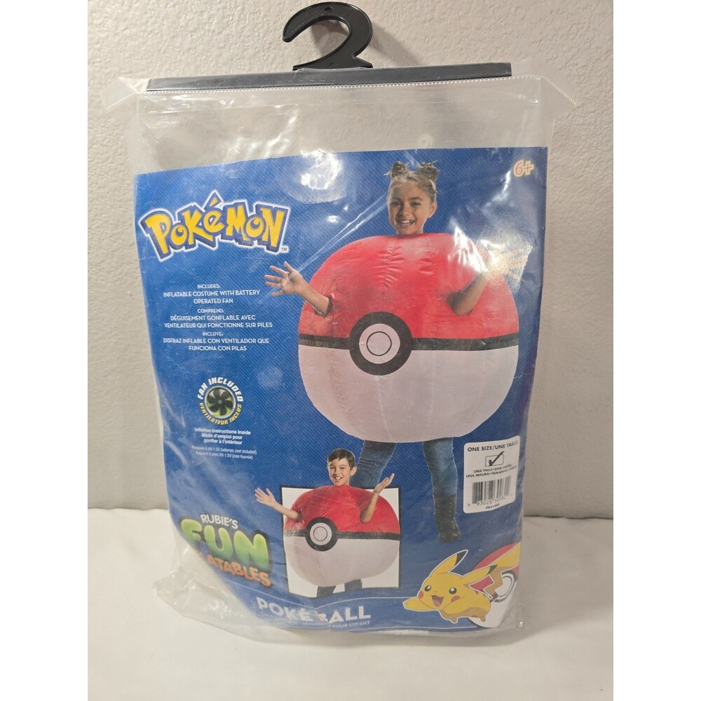 Inflatable Pokeball Pokémon Red/White Licensed Costume Child One Size Rubies